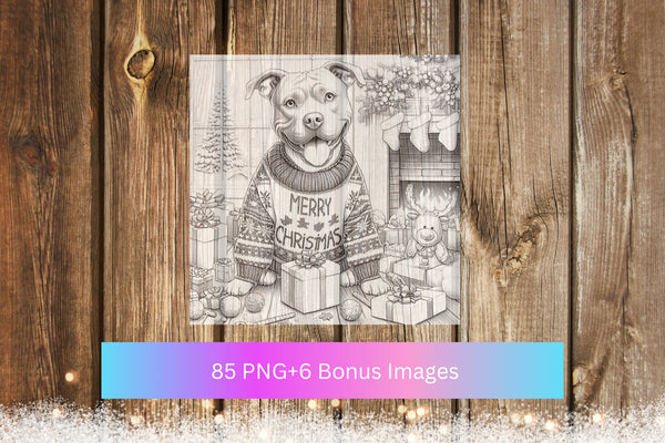 Ebook - Dogs In Christmas Coloring Book