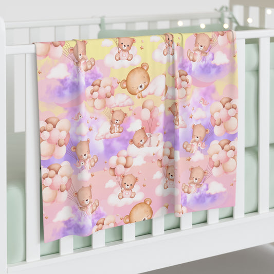 Girl Baby Bear Swaddle Blanket-Laylaybossycreations
