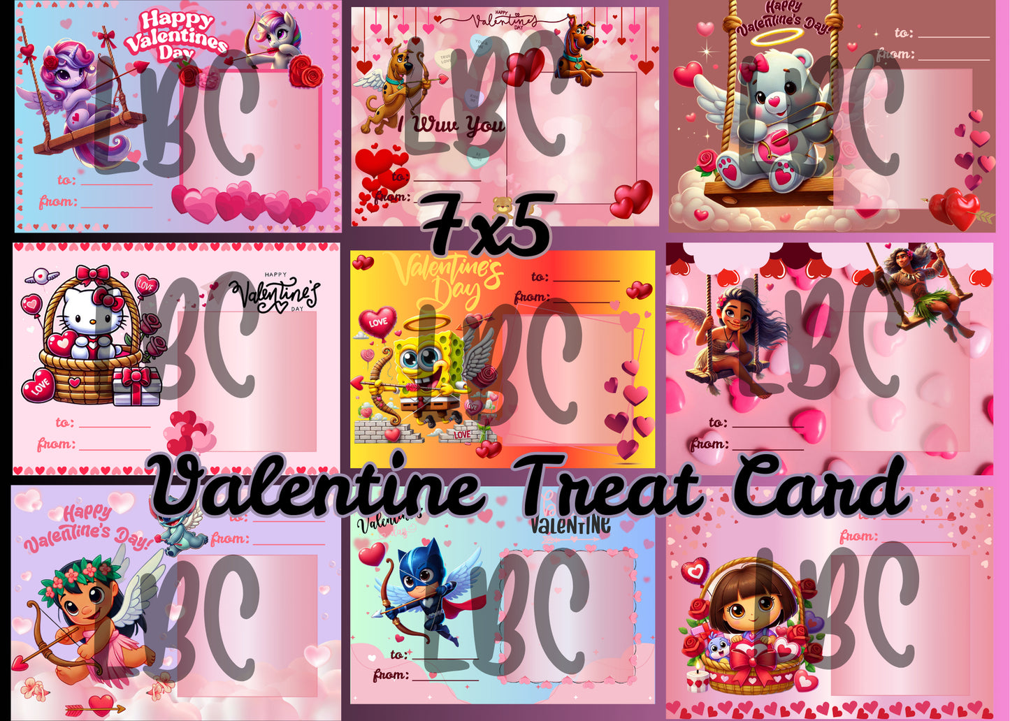 Digital Editable Template - VALENTINE DAY TREAT CARD