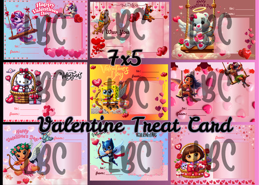 Digital Editable Template - VALENTINE DAY TREAT CARD