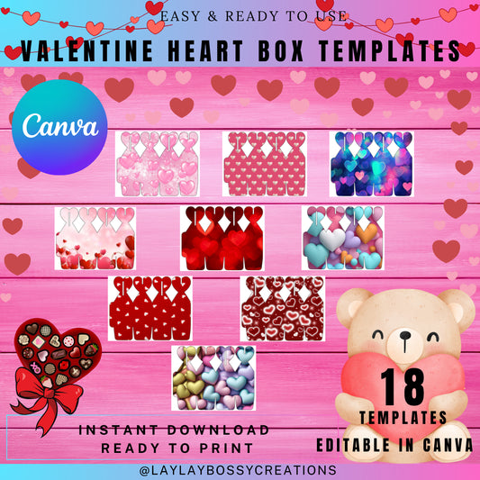 Valentine Heart Box Templates