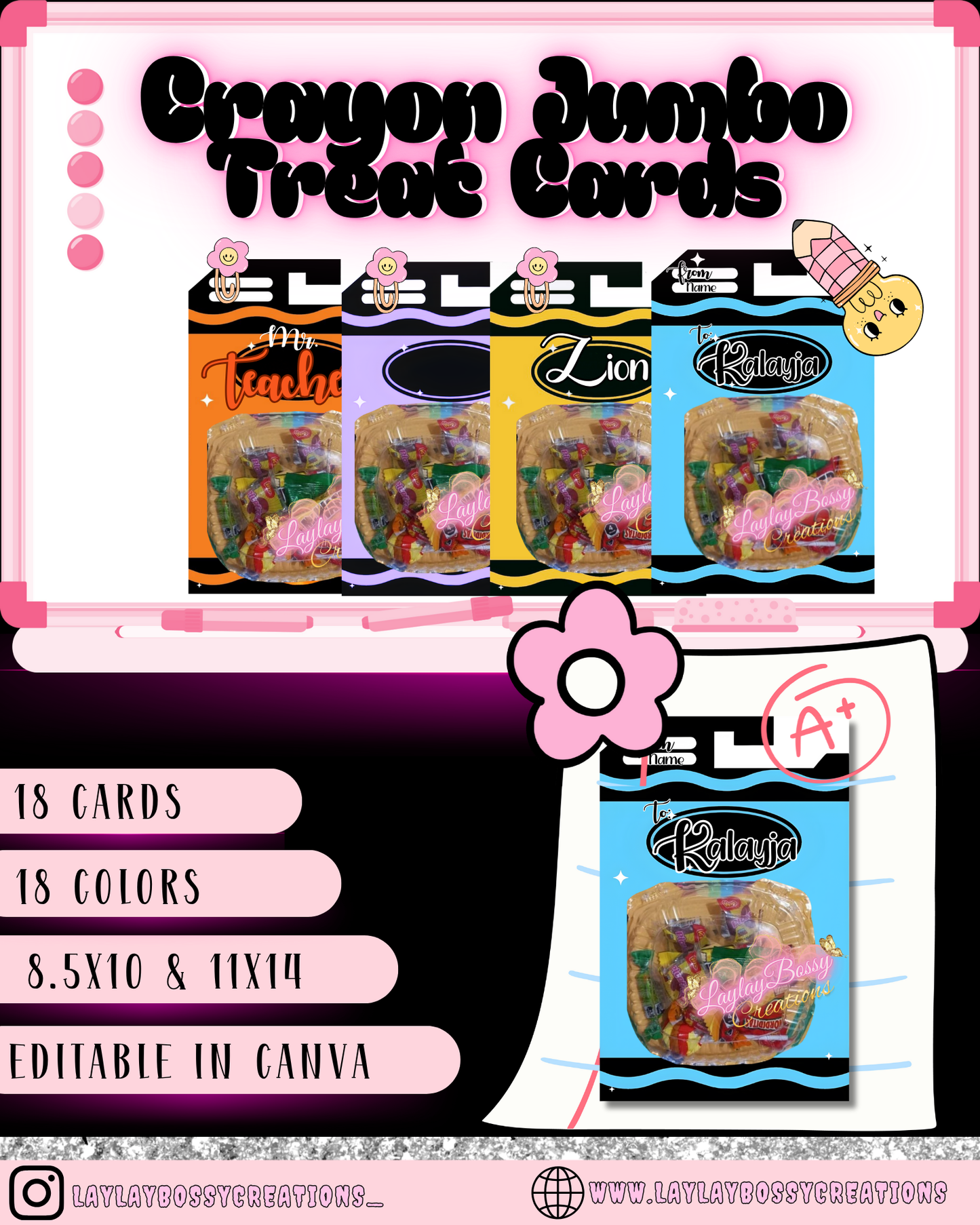 Crayon Jumbo Treat Cards