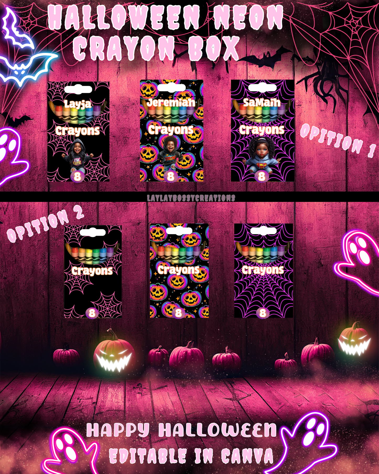 Halloween Neon Crayon Box