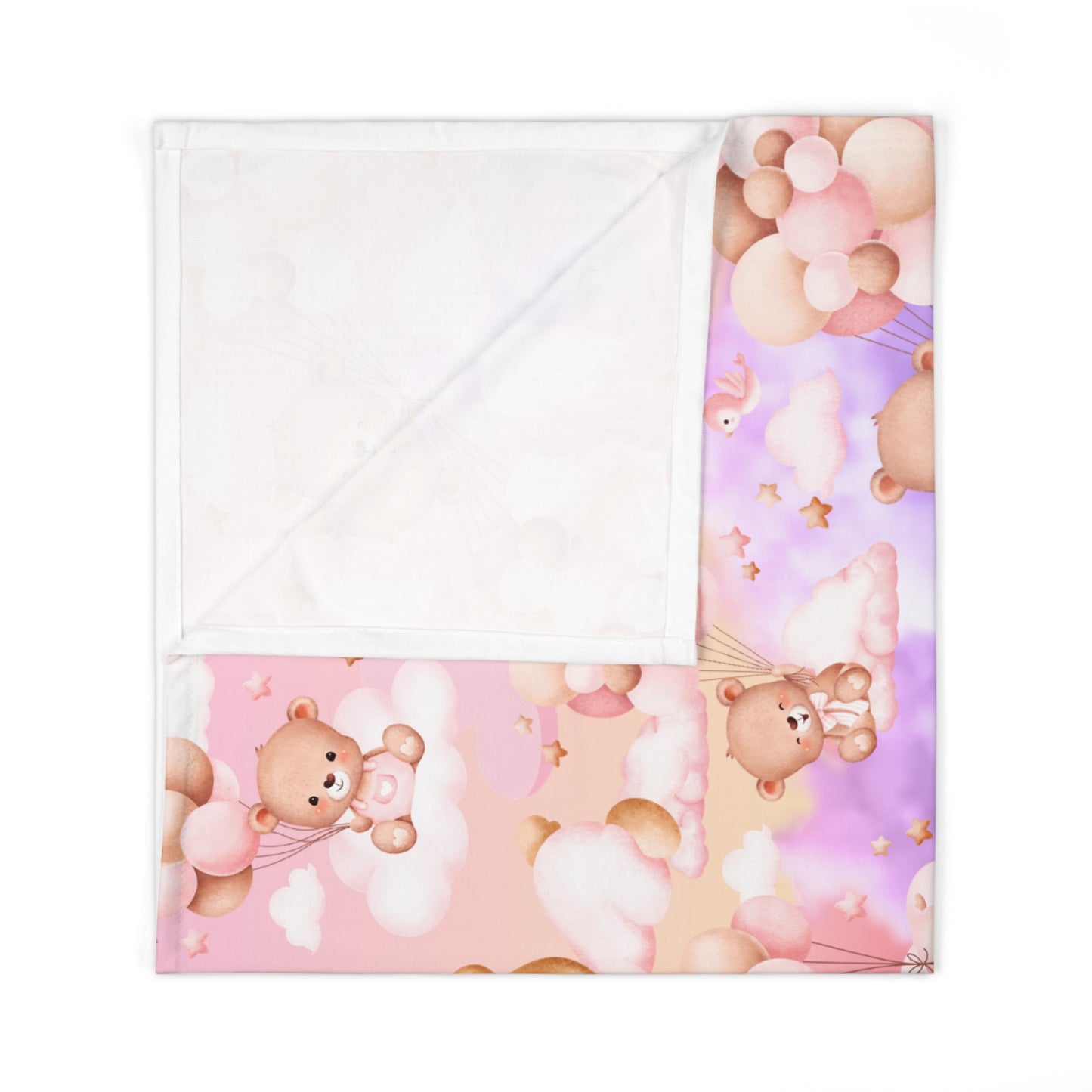 Girl Baby Bear Swaddle Blanket