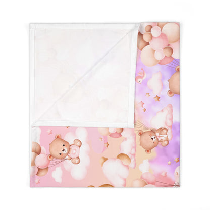 Girl Baby Bear Swaddle Blanket-Laylaybossycreations 