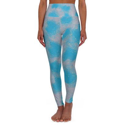 Blue-Gray Yoga Leggings-Laylaybossycreations 