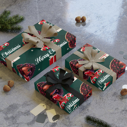 Green Christmas Wrapping Paper Rolls-Laylaybossycreations 