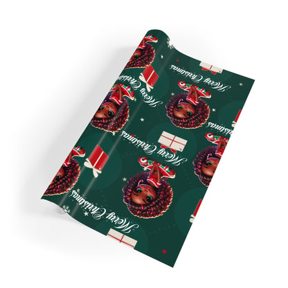 Green Christmas Wrapping Paper Rolls