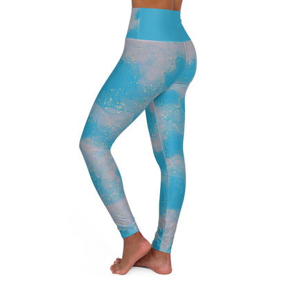 Blue-Gray Yoga Leggings-Laylaybossycreations 