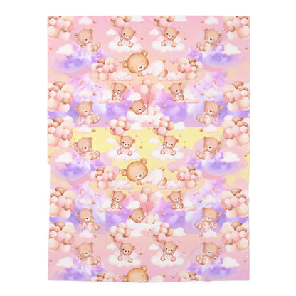 Girl Baby Bear Swaddle Blanket-Laylaybossycreations 