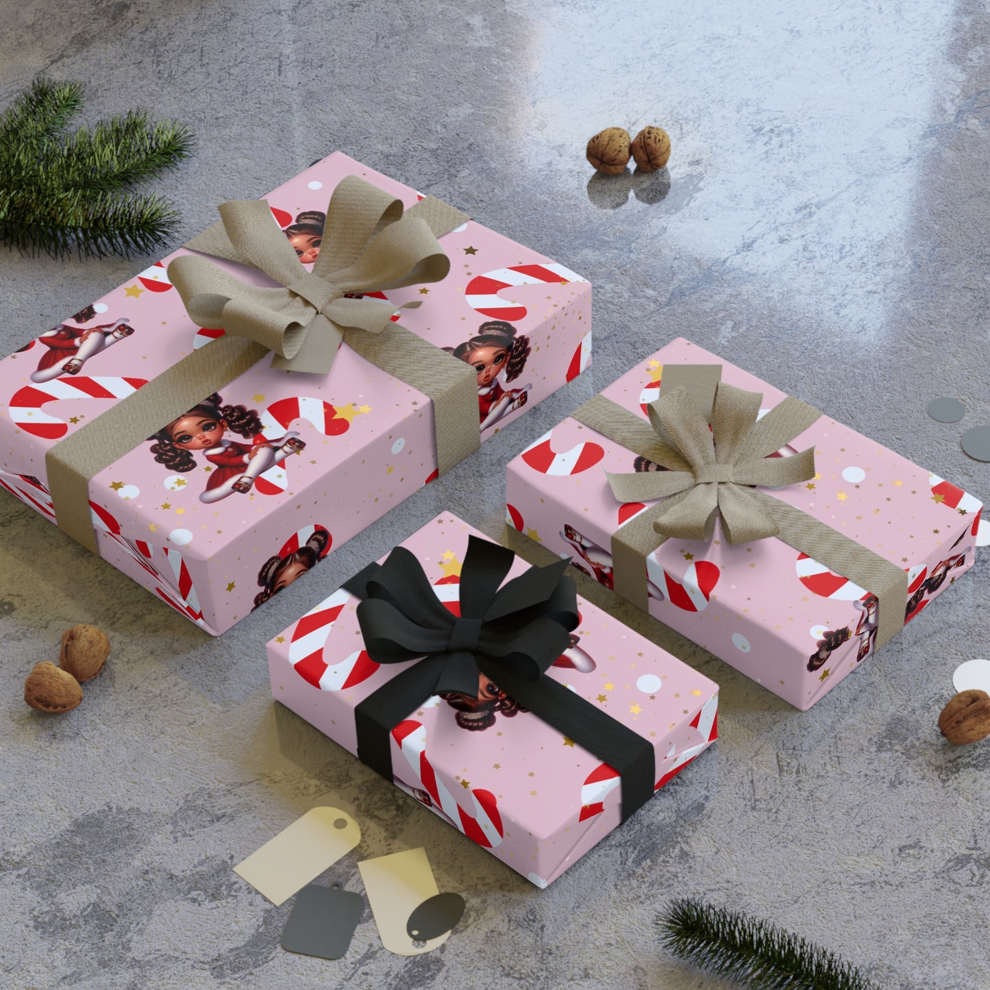 Candy Cane {Girl} Wrapping Paper Rolls