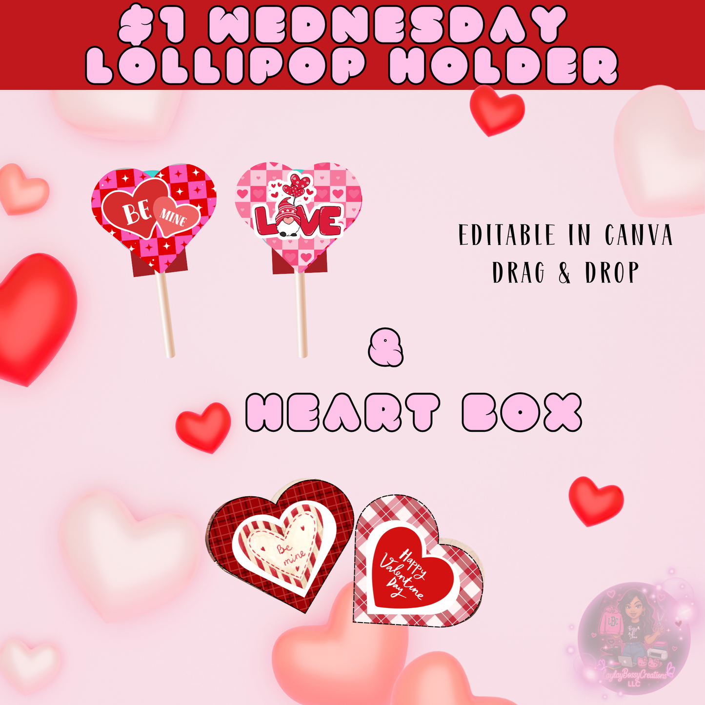 Vday Lollipop Holder & Heart Box