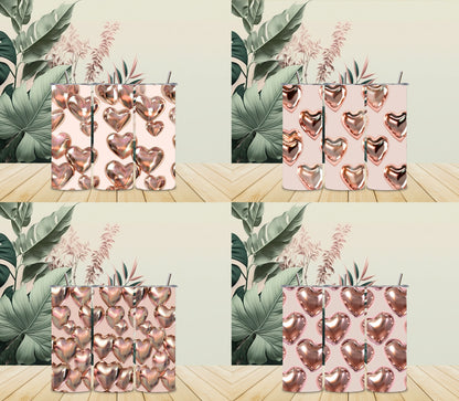 Rosy Gold Metallic Hearts
