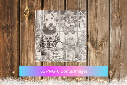 Ebook - Dogs In Christmas Coloring Book