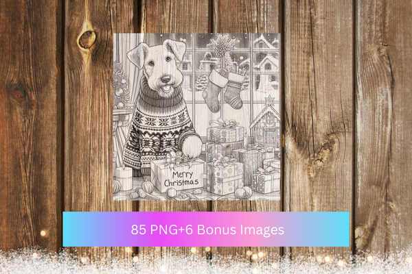 Dogs In Christmas Coloring Book