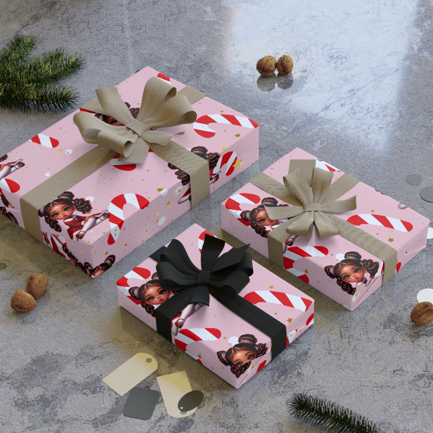 Candy Cane {Girl} Wrapping Paper Rolls