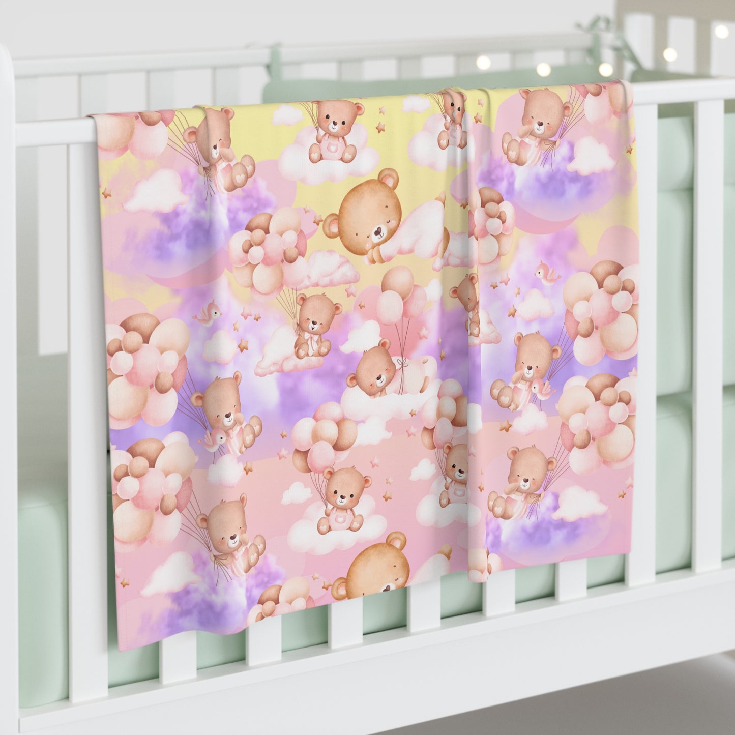 Girl Baby Bear Swaddle Blanket