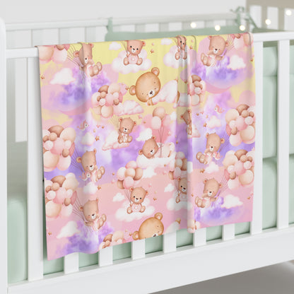 Girl Baby Bear Swaddle Blanket-Laylaybossycreations 