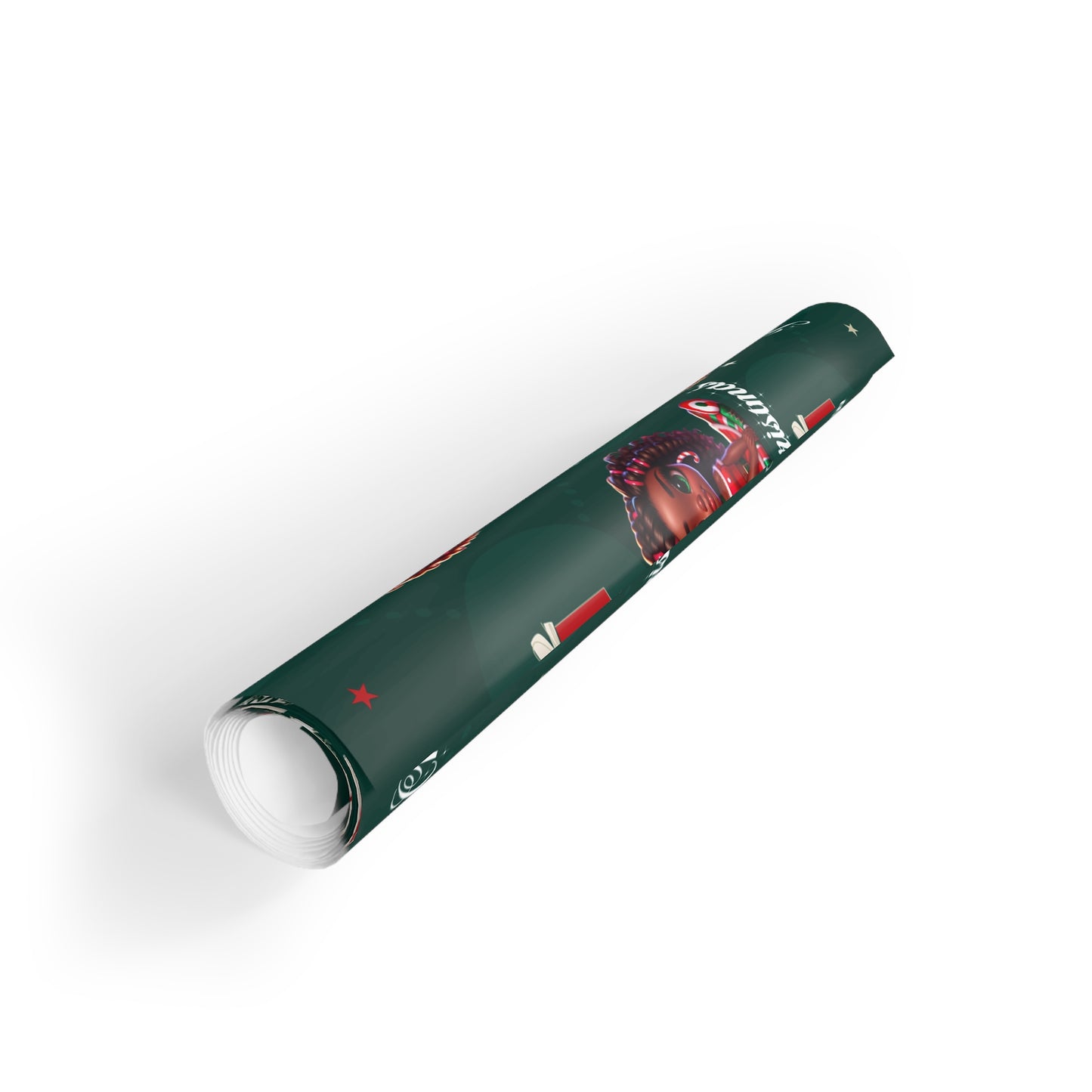 Green Christmas Wrapping Paper Rolls