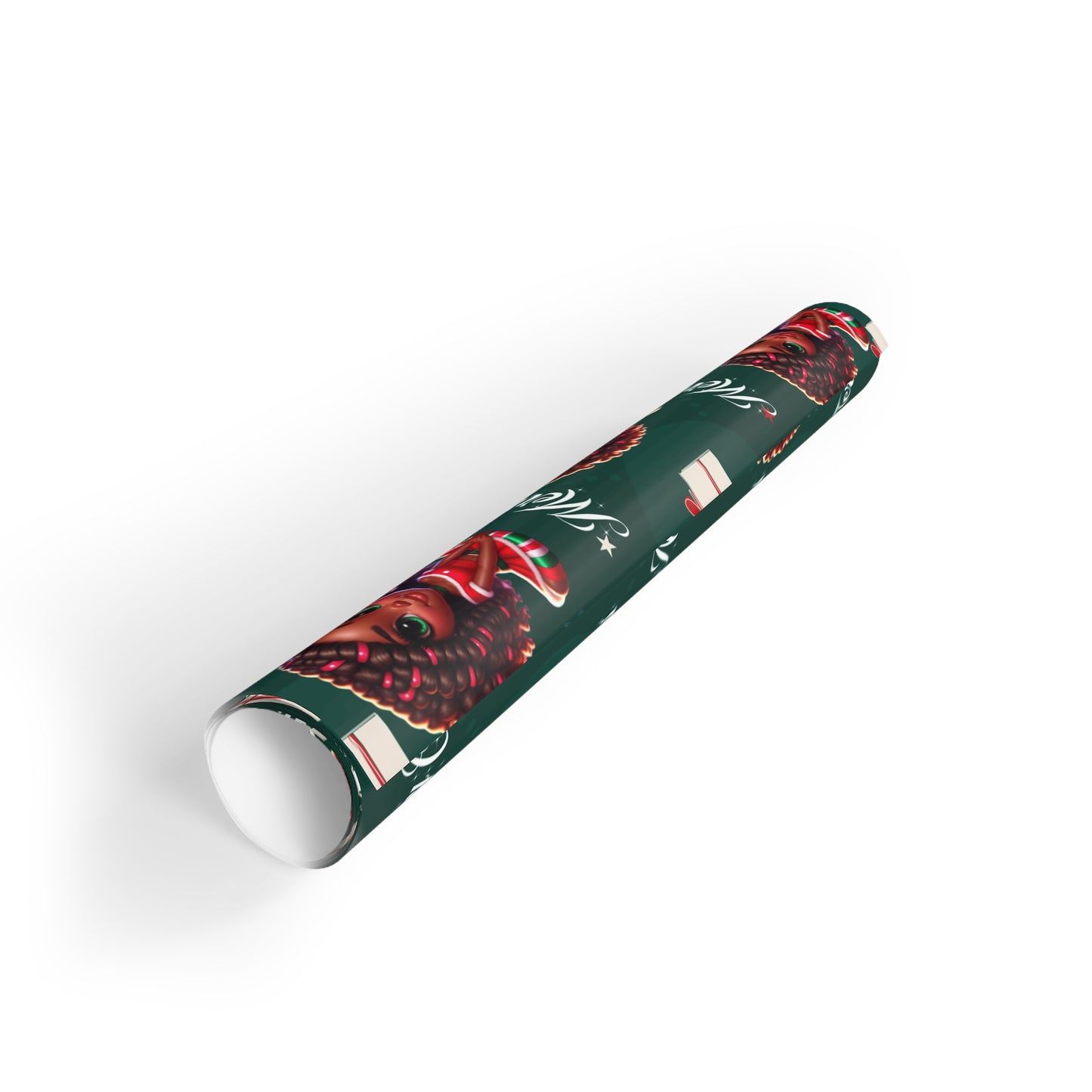 Green Christmas Wrapping Paper Rolls