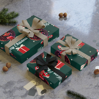 Green Christmas Wrapping Paper Rolls-Laylaybossycreations 
