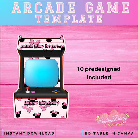 Arcade Game Minnie Theme Template