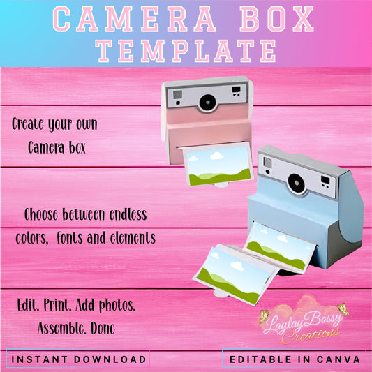 Digital Editable Template - Camera Box