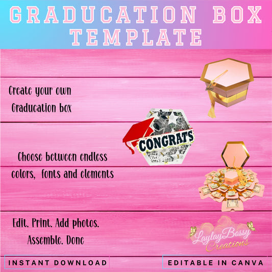 Digital Editable Template - Graduation Box