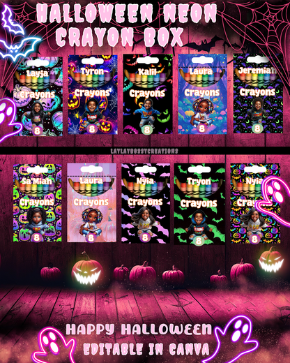 Halloween Neon Crayon Box
