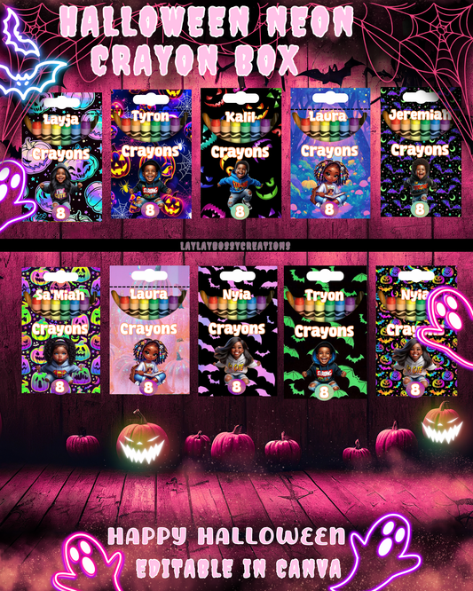 Halloween Neon Crayon Box