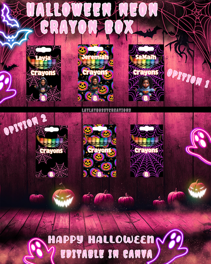 Halloween Neon Crayon Box