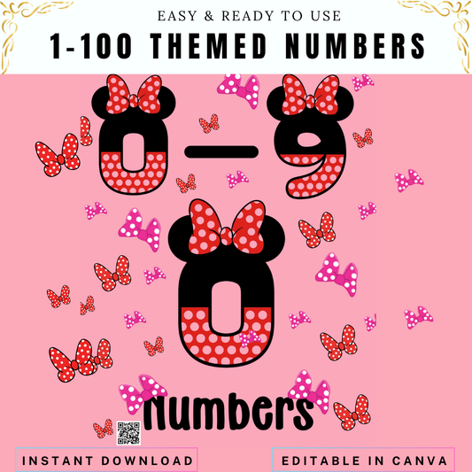 1-100 Minnie Themed Numbers